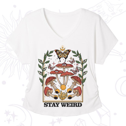 Purplehecate Stay Weird V-Neck T-Shirt