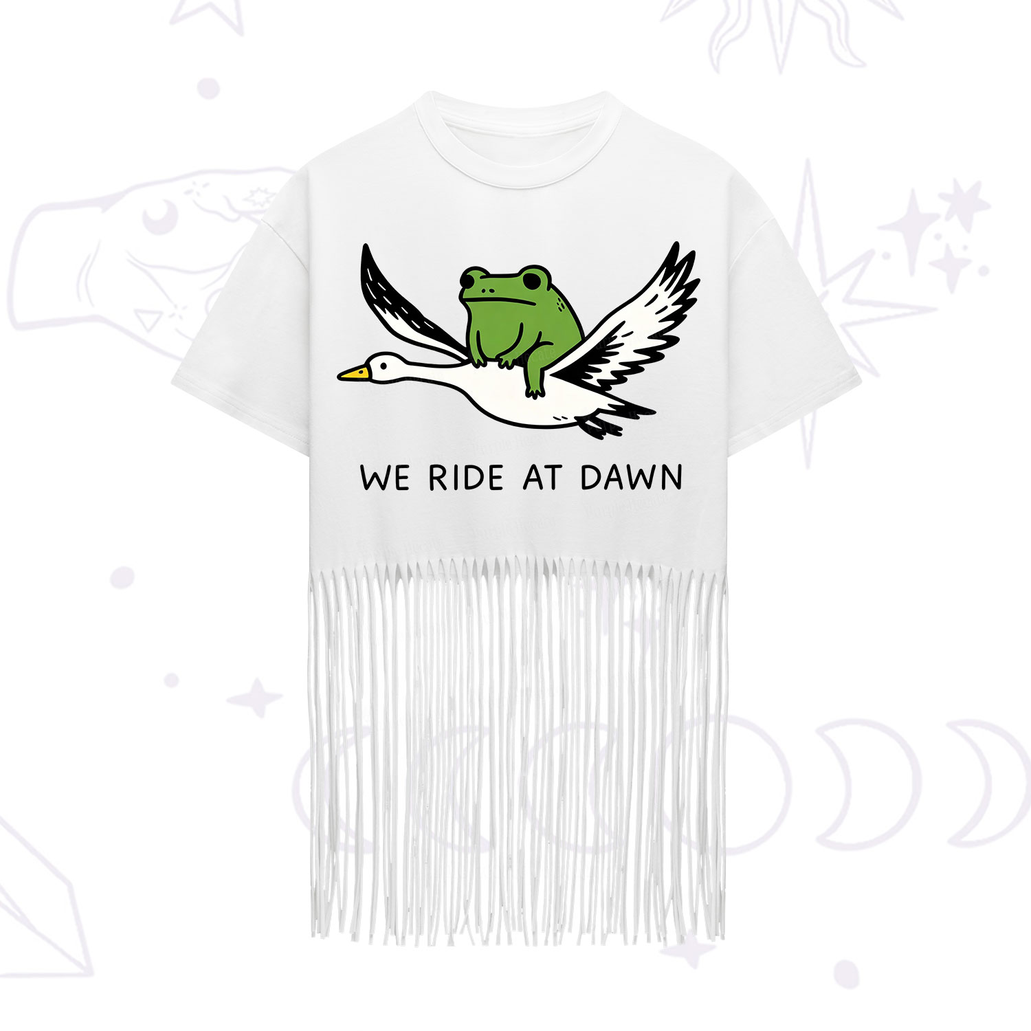 Purplehecate We Ride at Dawn Fringe Hem T-Shirt
