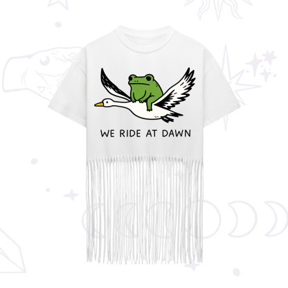 Purplehecate We Ride at Dawn Fringe Hem T-Shirt