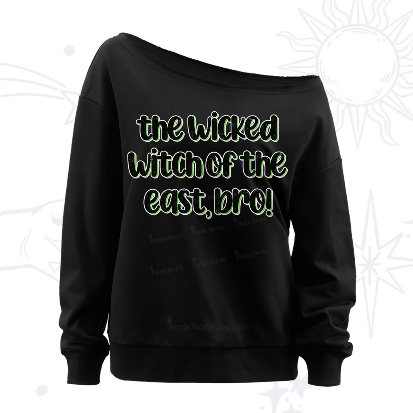 Purplehecate The Wicked Witch of the East Bro Off The Shoulder Sweat