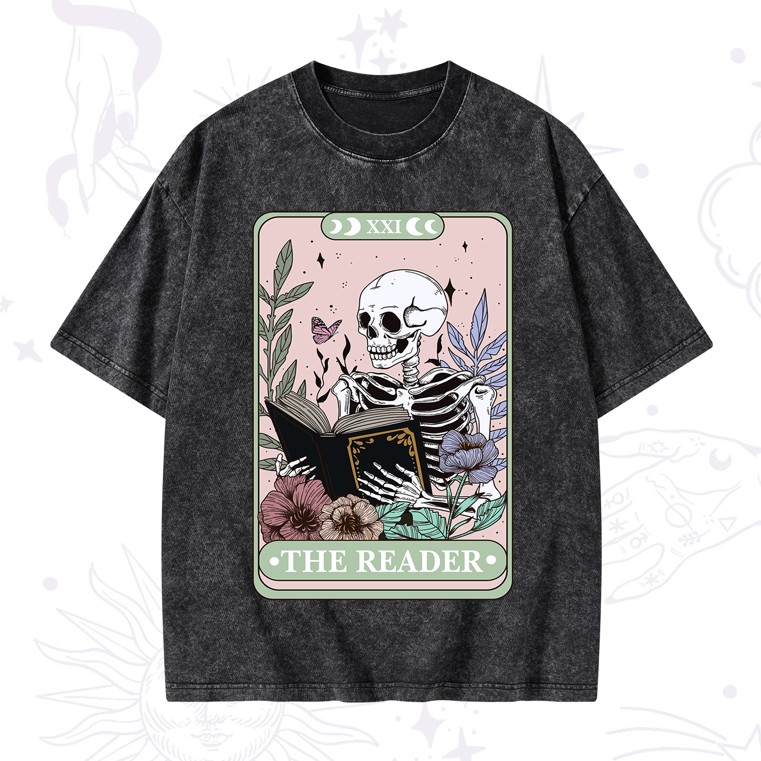 Purplehecate The Reader's Tarot Washed T-Shirt
