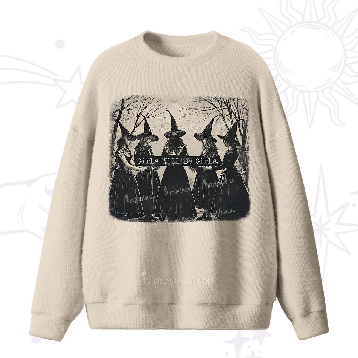 Purplehecate Girls Will Be Girls Witch Fuzzy Sweater