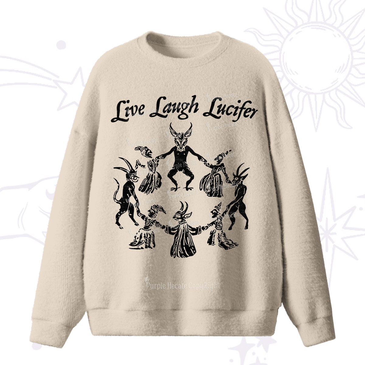 Purplehecate Live Laugh Lucifer Fuzzy Sweater
