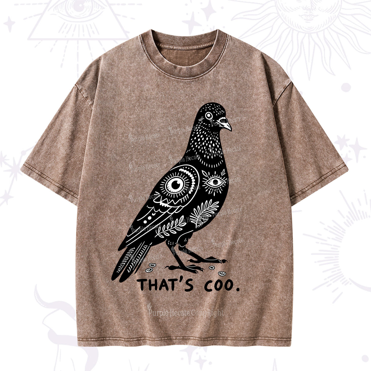 Purplehecate That's Coo Pigeon Washed T-Shirt