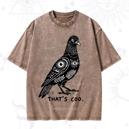 Purplehecate That's Coo Pigeon Washed T-Shirt