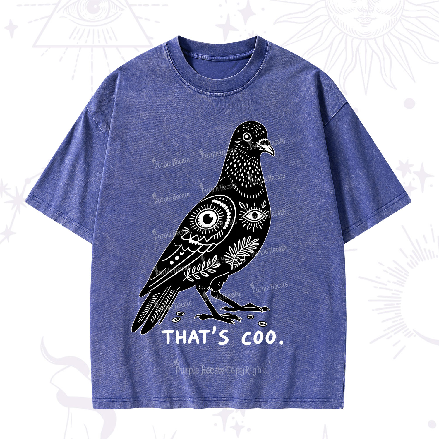 Purplehecate That's Coo Pigeon Washed T-Shirt
