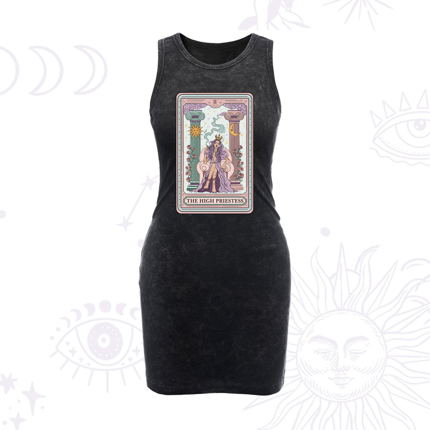 Purplehecate The High Priestess Tarot Card Vintage Bodycon Tank Dress
