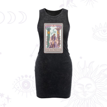 Purplehecate The High Priestess Tarot Card Vintage Bodycon Tank Dress