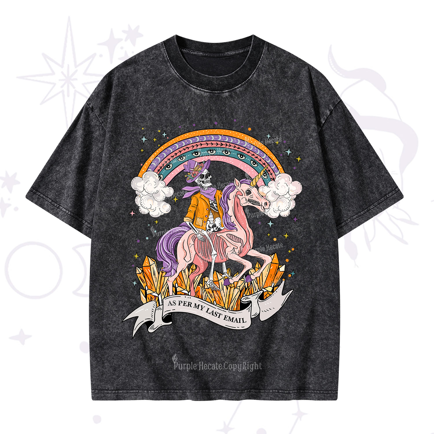 Purplehecate As Per My Last Email Washed T-Shirt