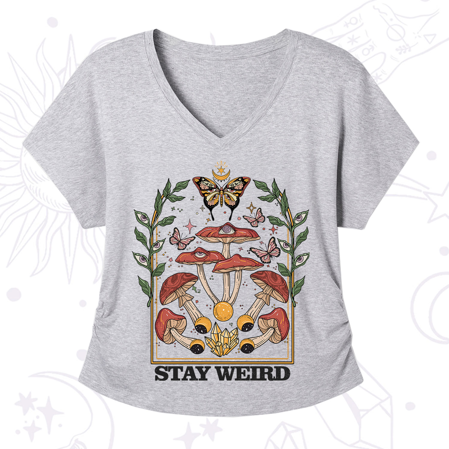 Purplehecate Stay Weird V-Neck T-Shirt