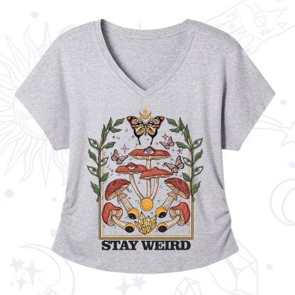 Purplehecate Stay Weird V-Neck T-Shirt