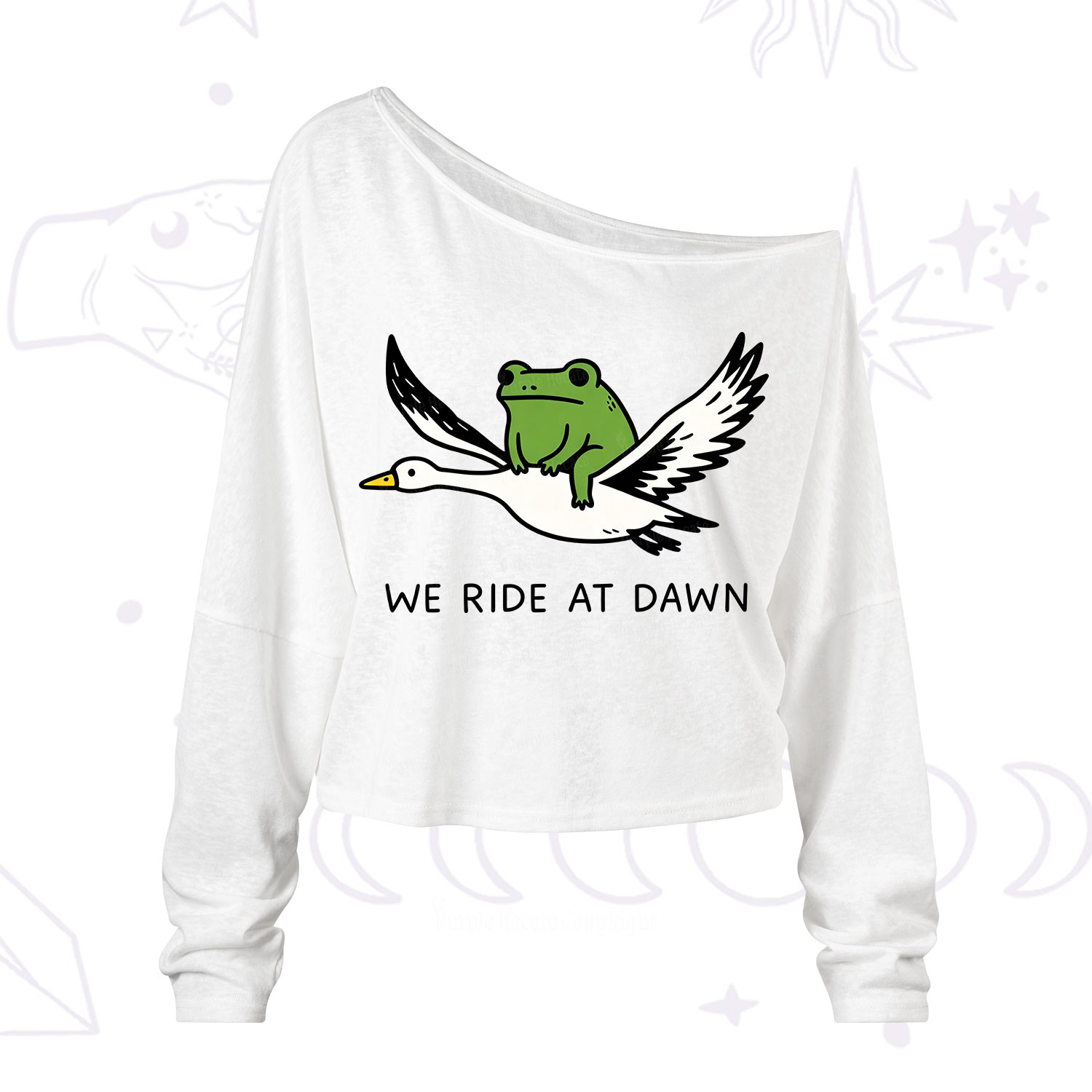 Purplehecate We Ride at Dawn One Shoulder Long Sleeve Shirt