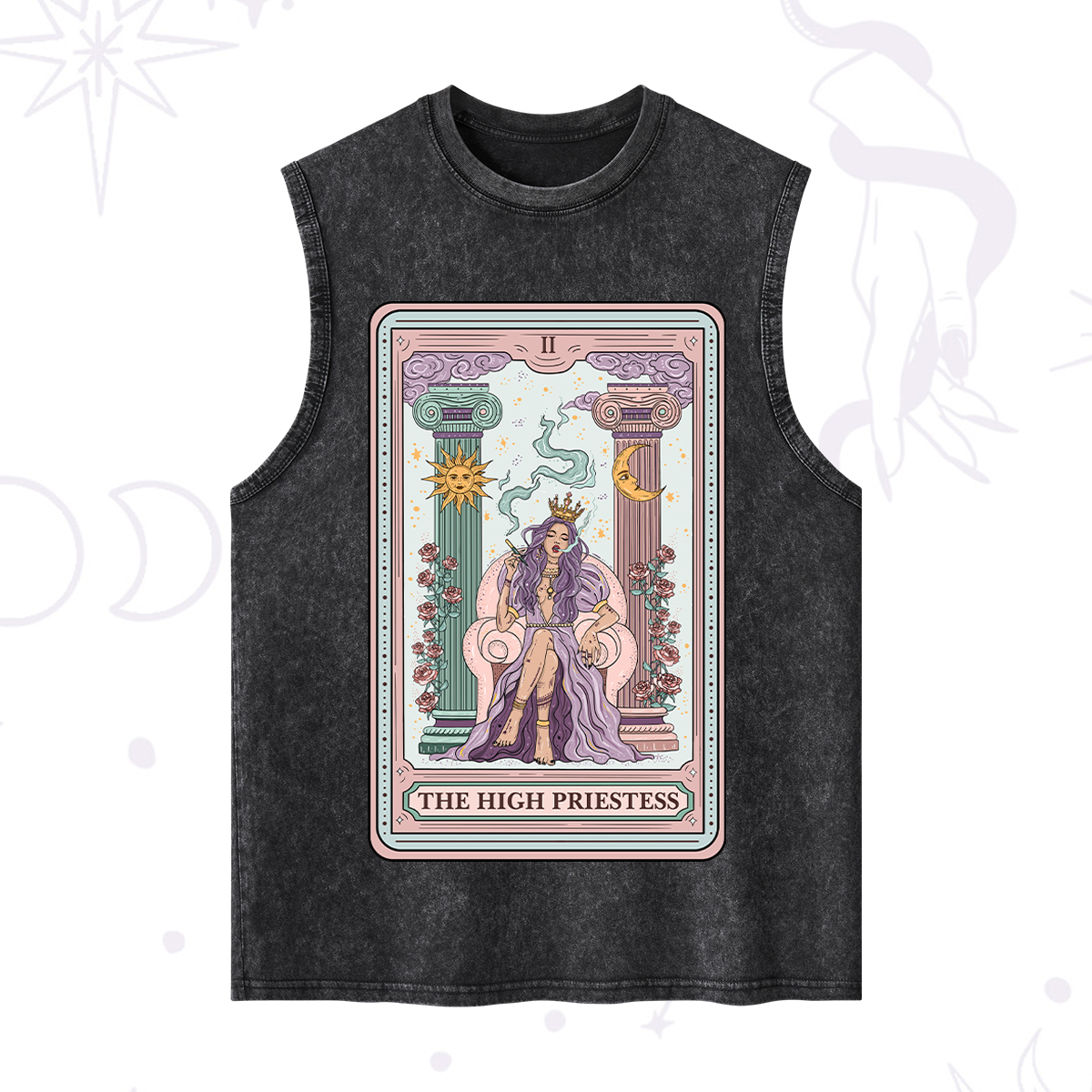 Purplehecate The High Priestess Tarot Card Washed Tank