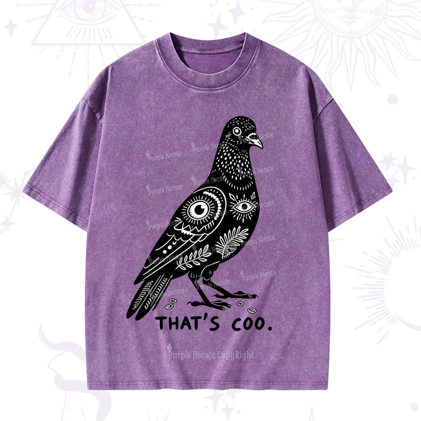 Purplehecate That's Coo Pigeon Washed T-Shirt