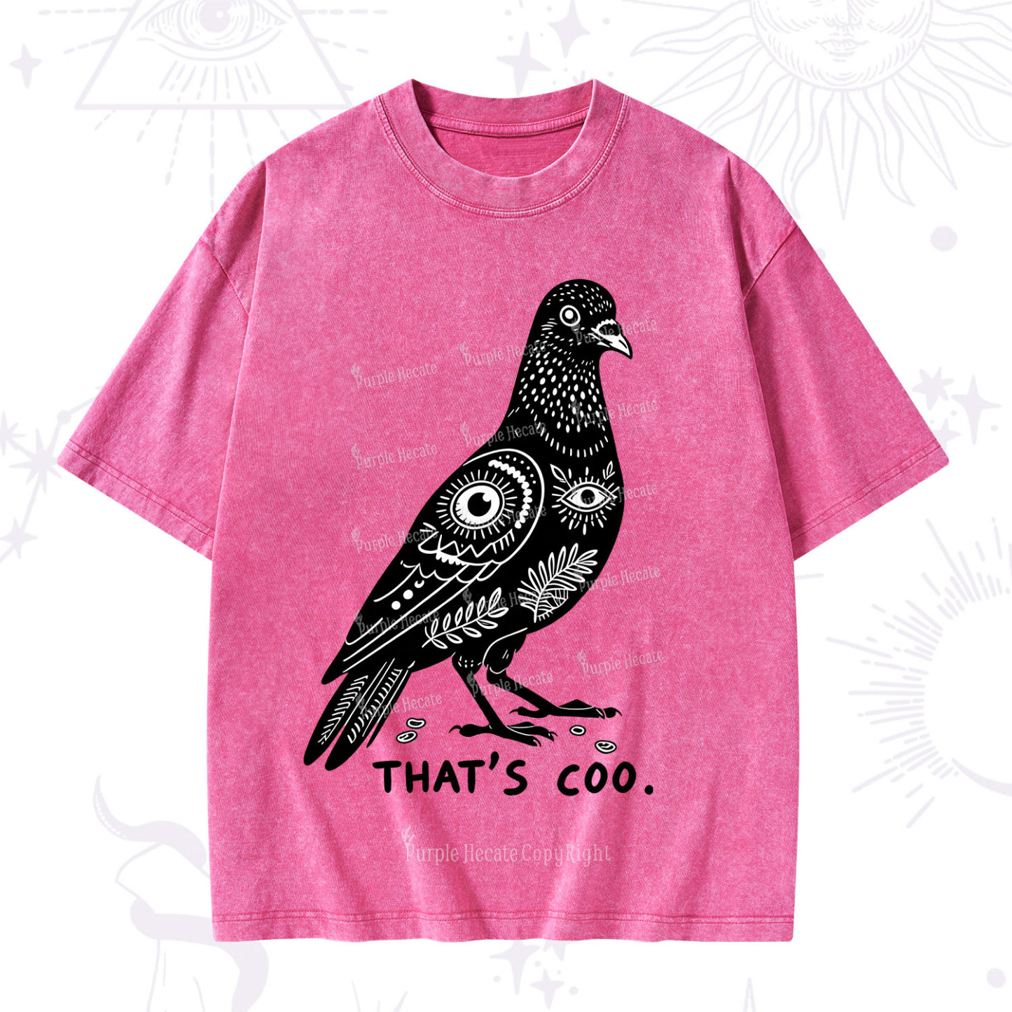 Purplehecate That's Coo Pigeon Washed T-Shirt