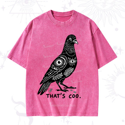 Purplehecate That's Coo Pigeon Washed T-Shirt