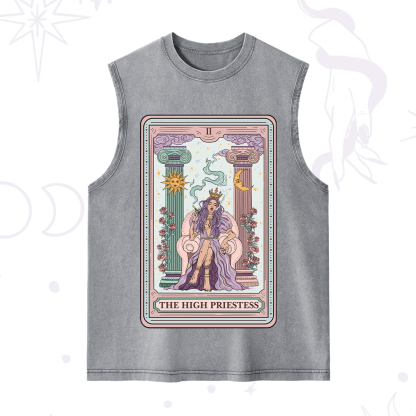 Purplehecate The High Priestess Tarot Card Washed Tank