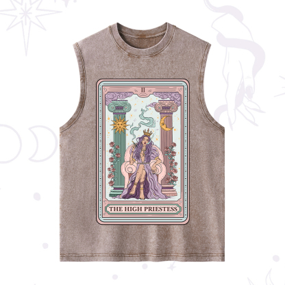 Purplehecate The High Priestess Tarot Card Washed Tank