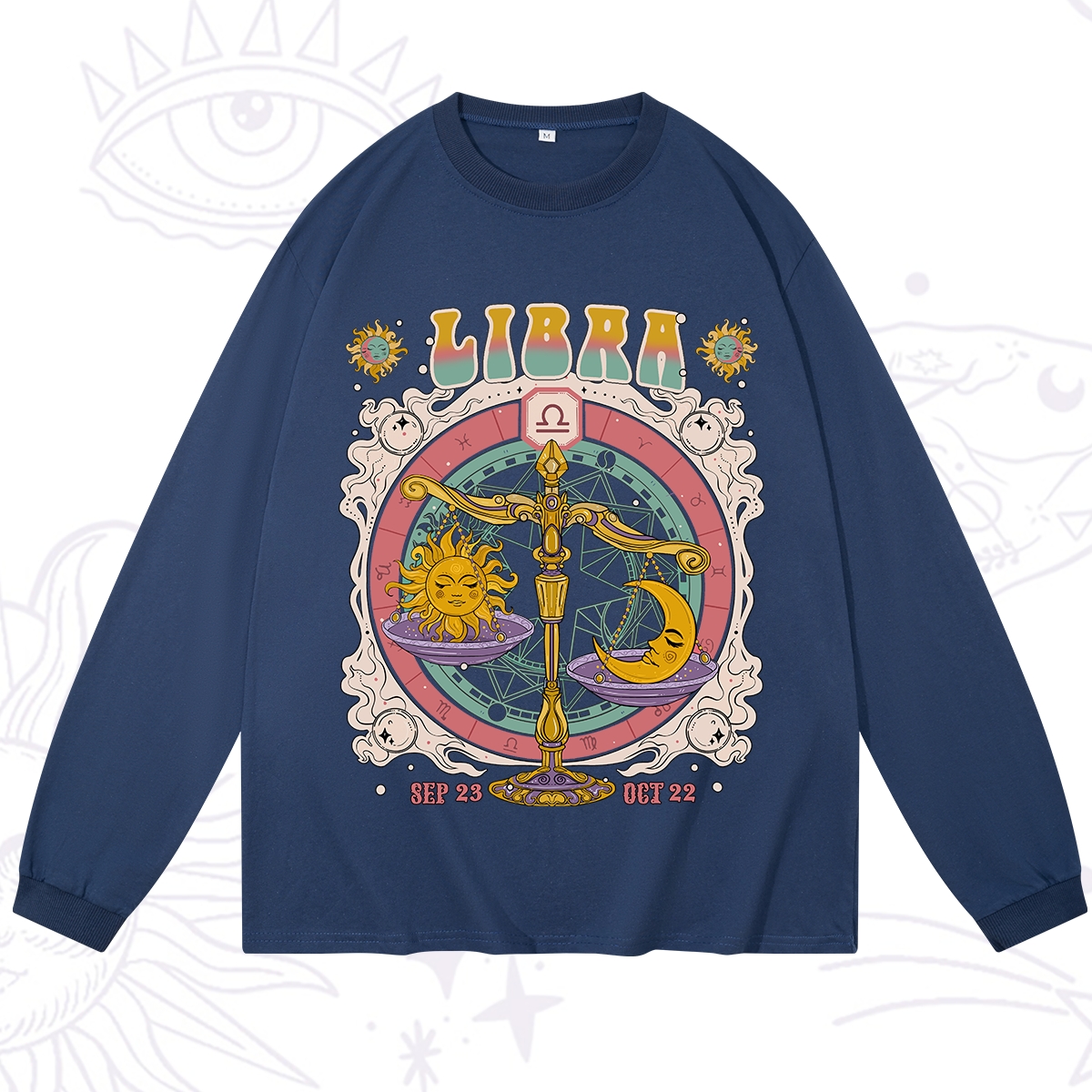 Purplehecate Libra Cosmic Zodiac Long Sleeve T-Shirt