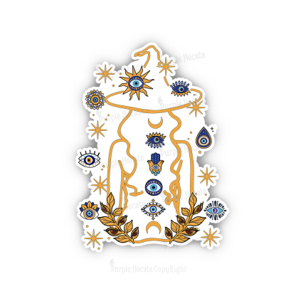 Purplehecate Evil Eye Woman Back Sticker