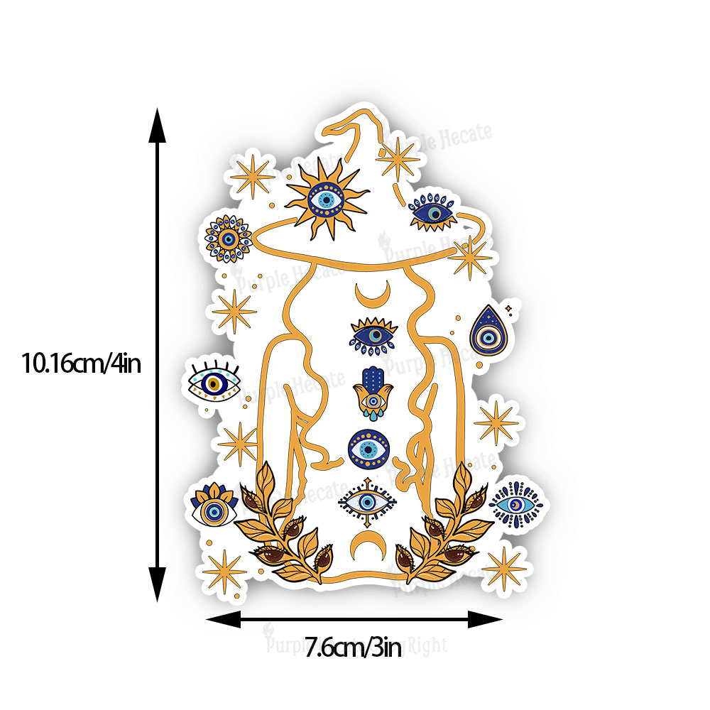 Purplehecate Evil Eye Woman Back Sticker