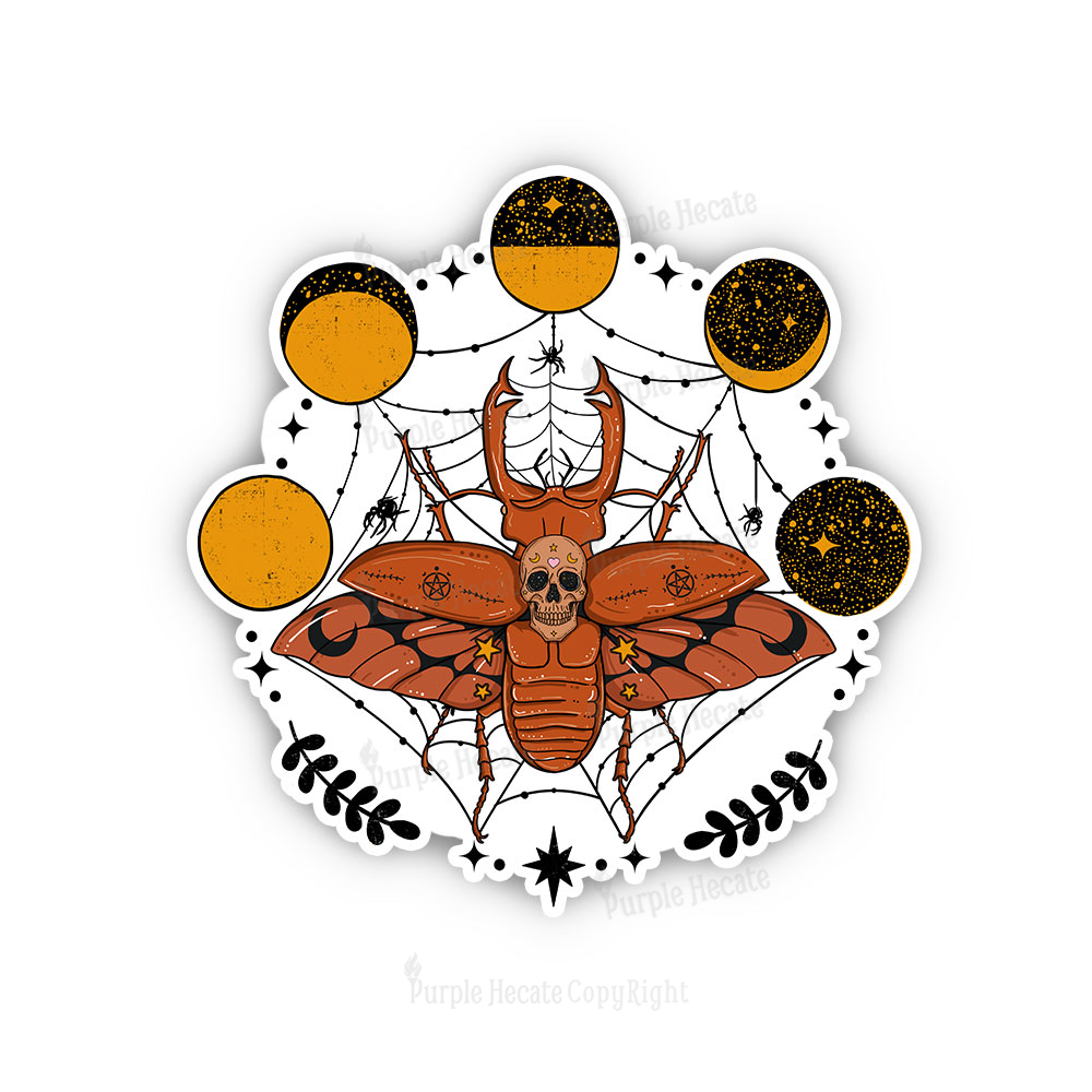 Purplehecate Lunar Web Death Beetle Sticker