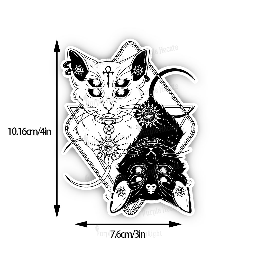 Purplehecate Occult Mirror Cats Sticker