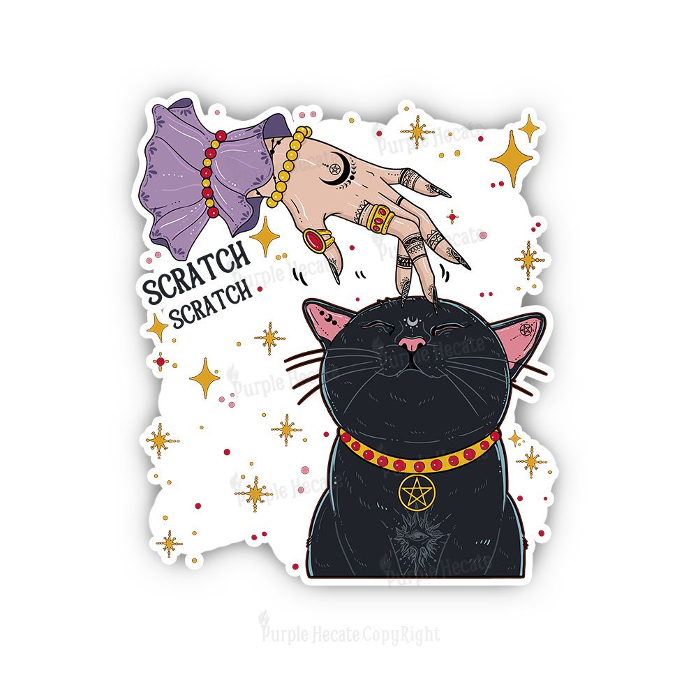 Purplehecate Witch's Cat Scratch Sticker