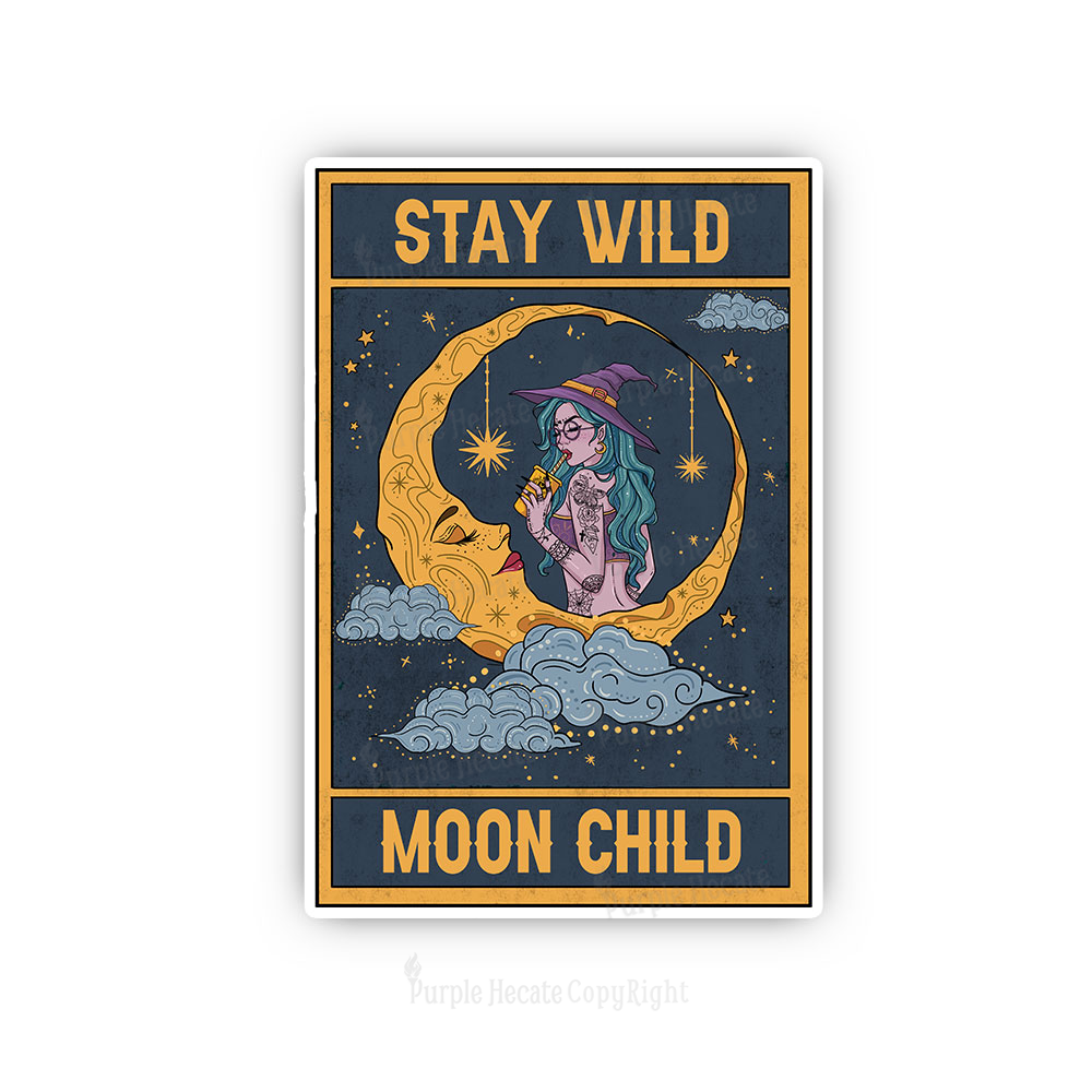 Purplehecate The Stay Wild Moon Child Oracle Card Sticker