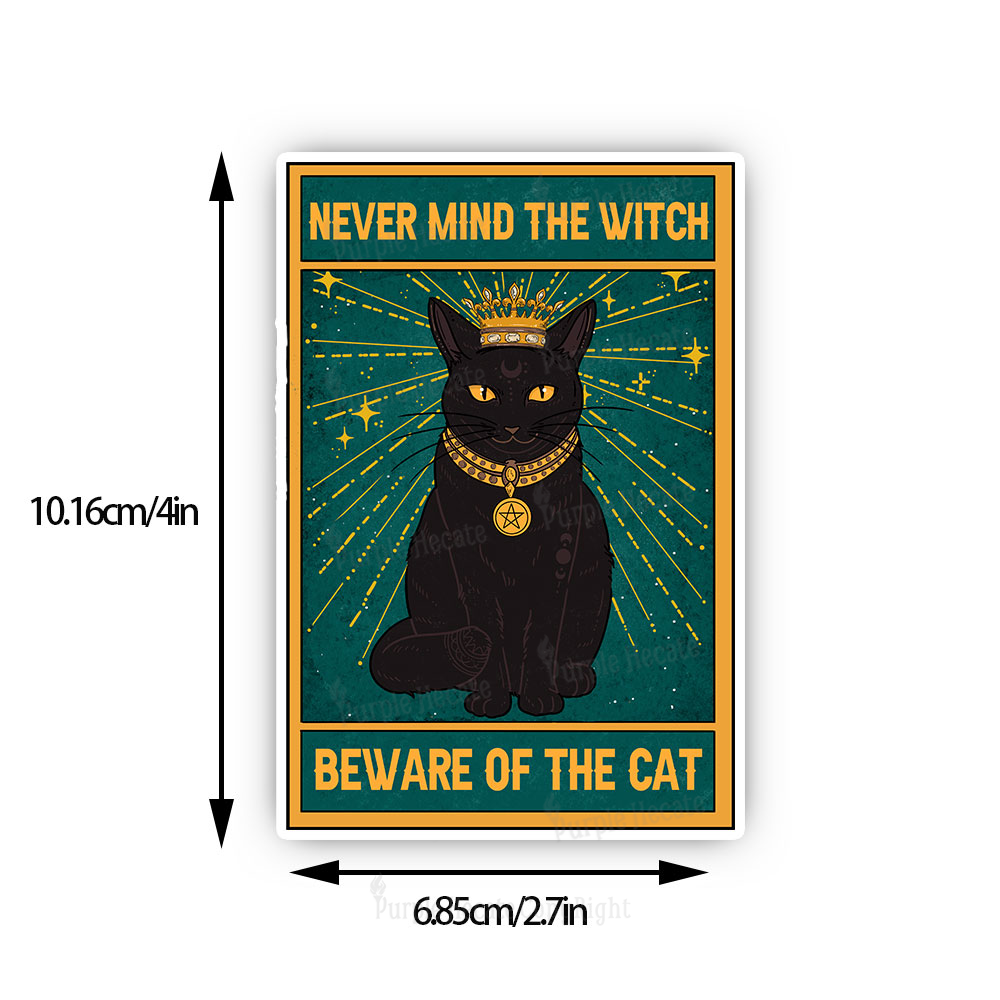 Purplehecate The Never Mind The Witch Beware Of The Cat Oracle Card Sticker