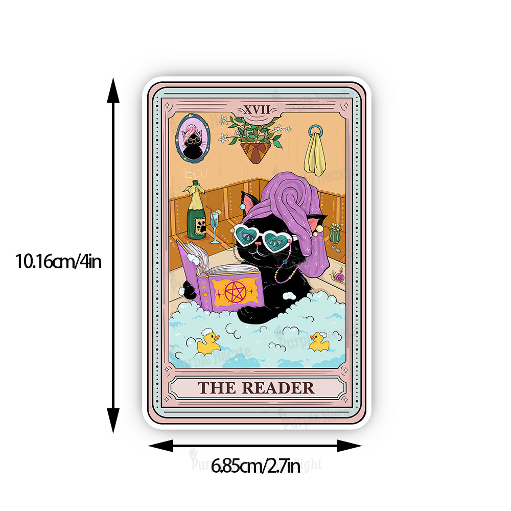 Purplehecate The Reader Cat Tarot Sticker