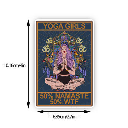 Purplehecate The Girls Yoga Shirt 50% Namaste 50% WTF Oracle Card Sticker