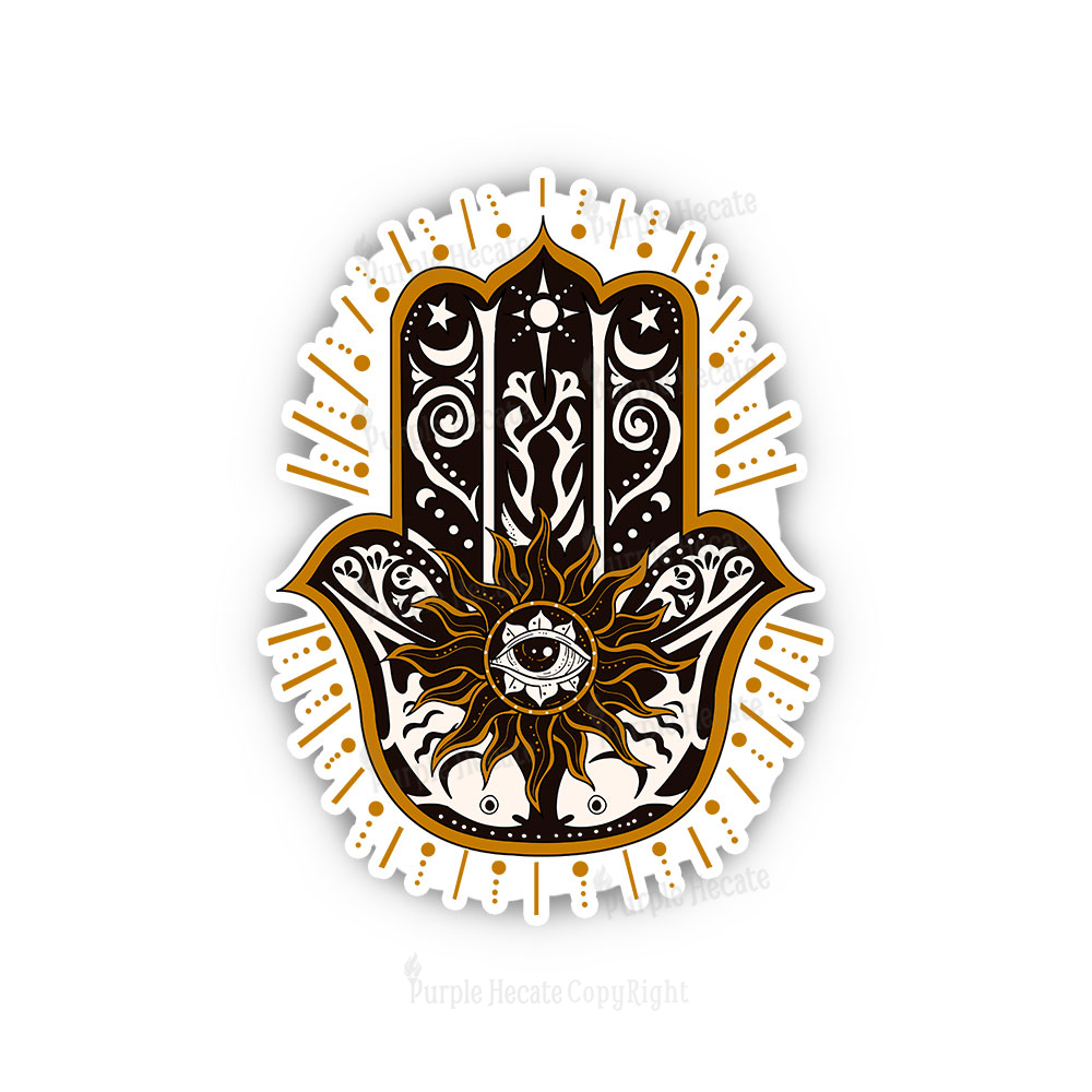 Purplehecate The Sun Eye Hamsa Sticker