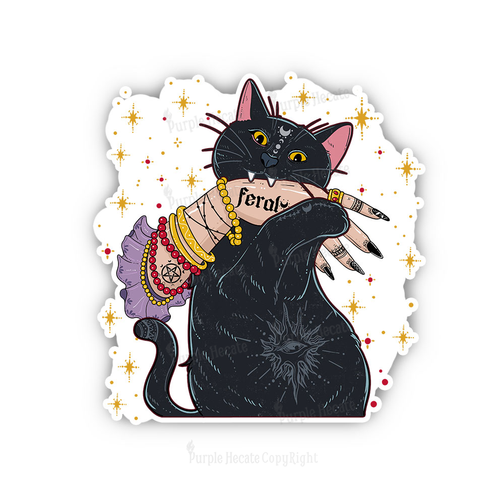 Purplehecate Feral Cat Sticker