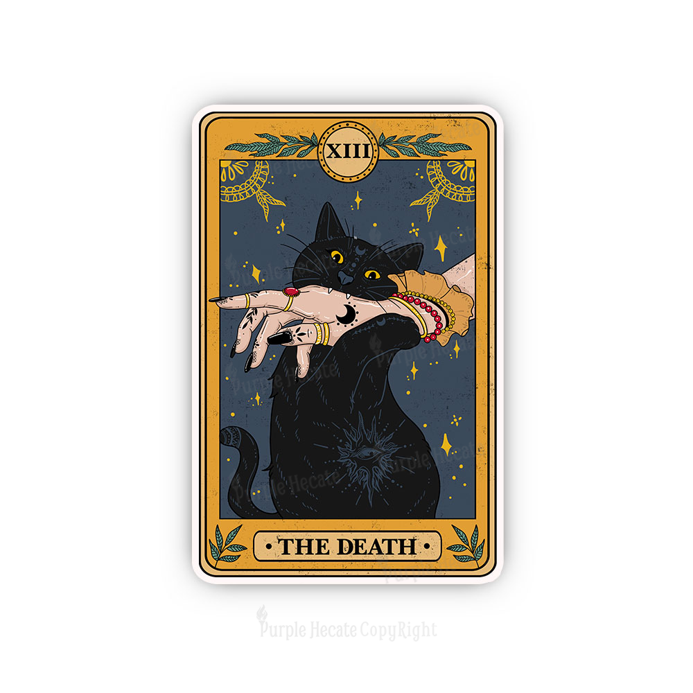 Purplehecate The Death Card Tarot Cat Sticker