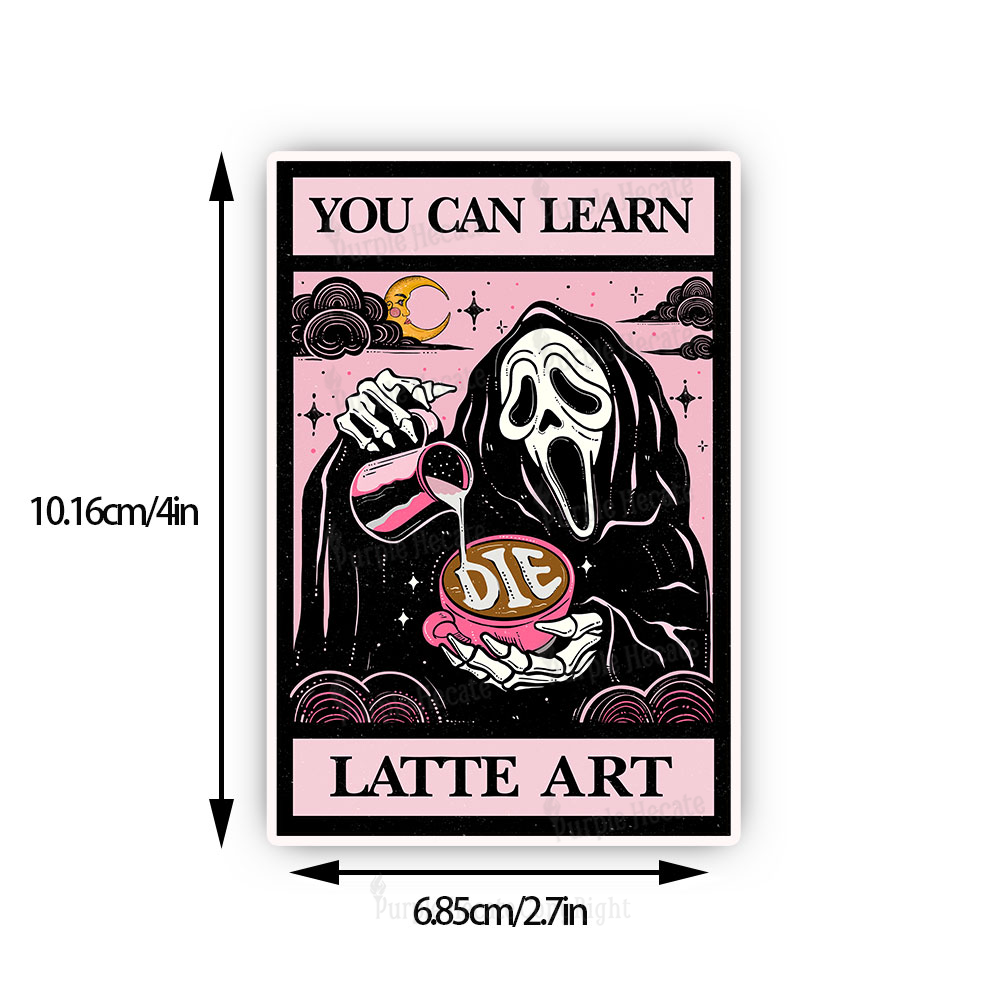 Purplehecate The You Can Learn Latte Art Oracle Card Sticker
