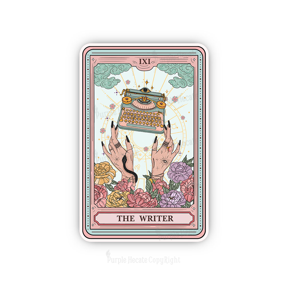 Purplehecate The Writer Tarot Card Sticker