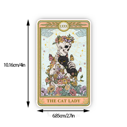 Purplehecate The Cat Lady Skeleton Tarot Sticker