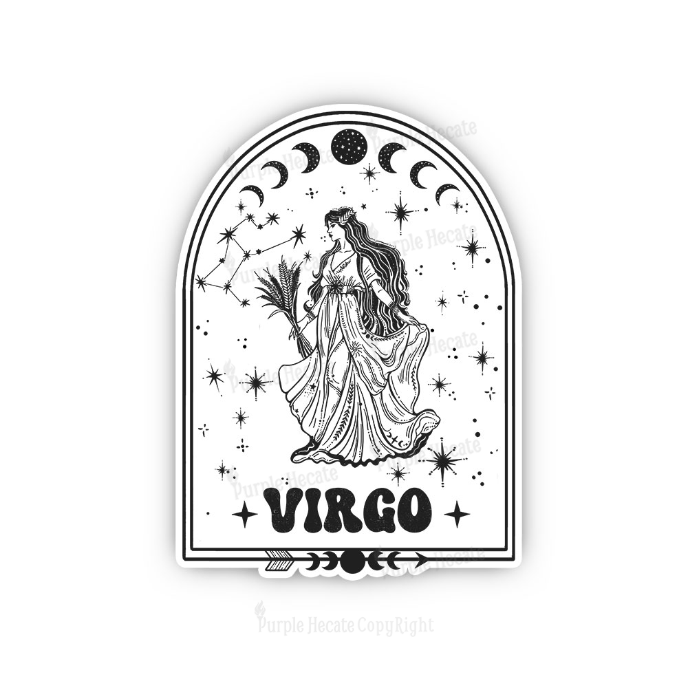 Purplehecate Zodiac Virgo Under the Stars Sticker
