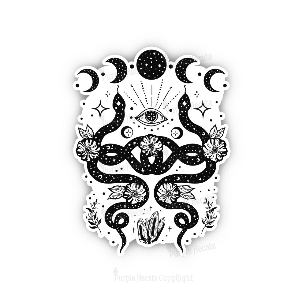 Purplehecate Lunar Serpent Alchemy Sticker