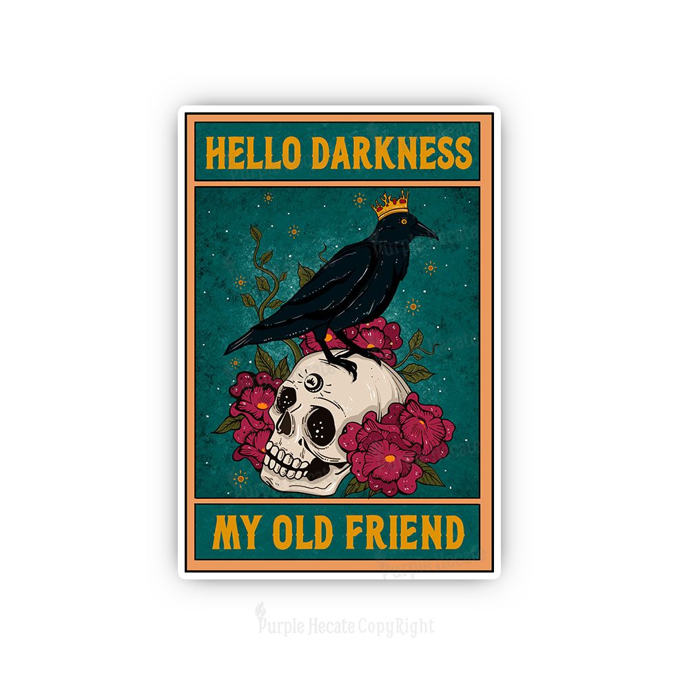 Purplehecate The Hello Darkness My Old Friend Oracle Card Sticker