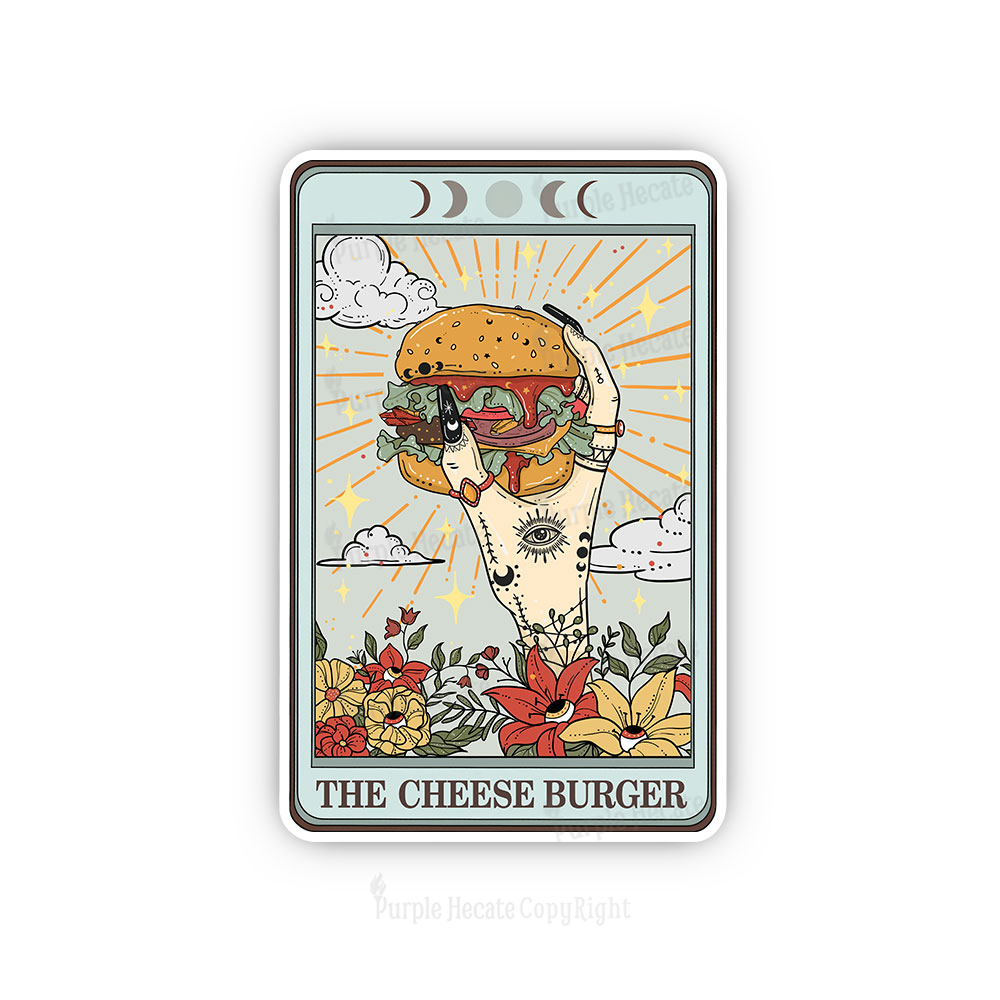 Purplehecate The Cheese Burger Tarot Sticker