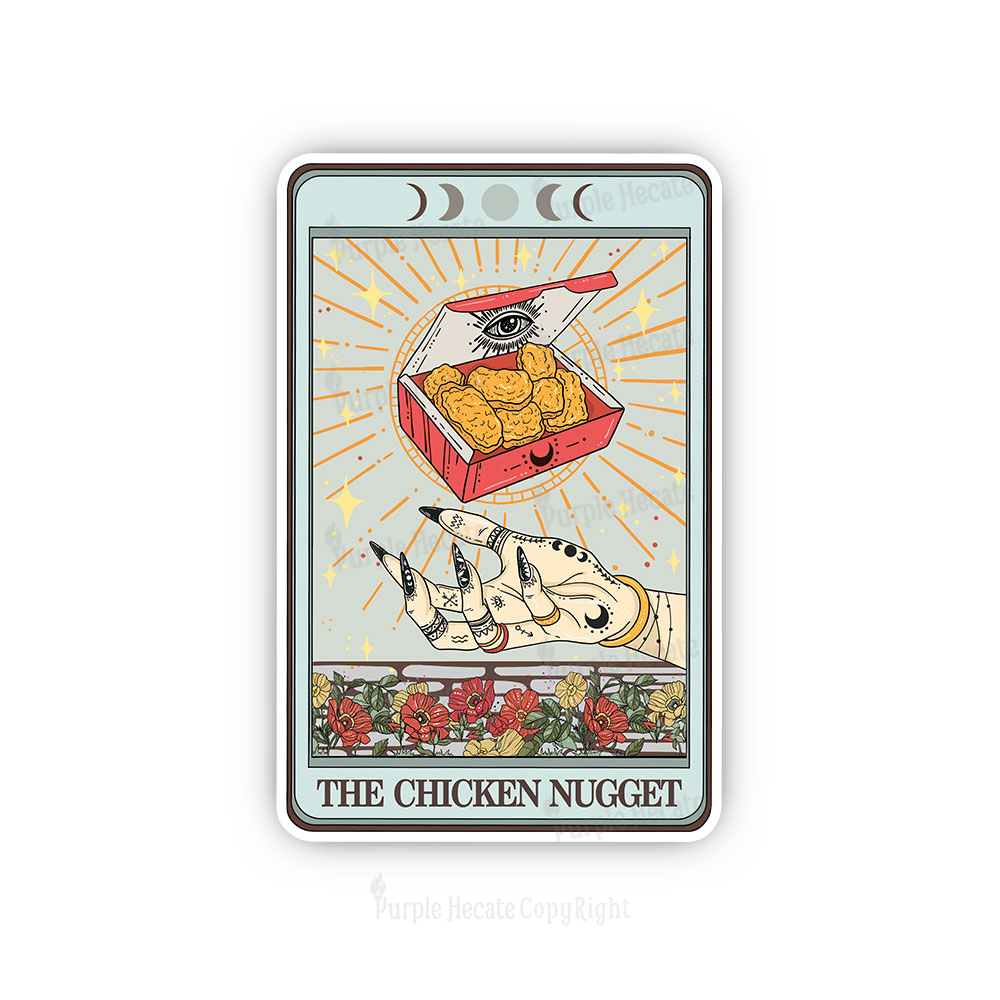 Purplehecate The Chicken Nugget Tarot Card Sticker