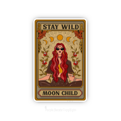 Purplehecate The Stay Wild Moon Child Oracle Card Sticker