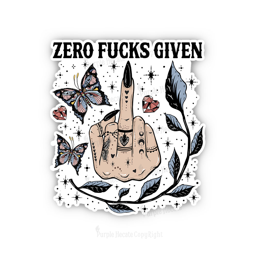 Purplehecate Zero Fucks Given Sticker
