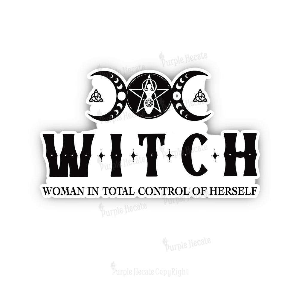 Purplehecate Hecate Woman in Total Control of Herself Sticker