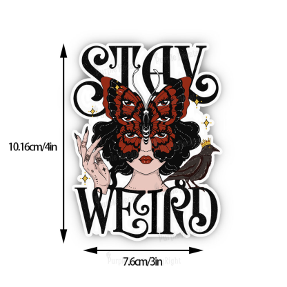 Purplehecate Stay Weird Gothic Butterfly Oracle Sticker