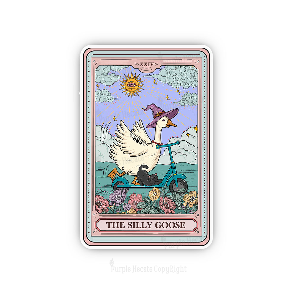 Purplehecate The Silly Goose Tarot Card Sticker