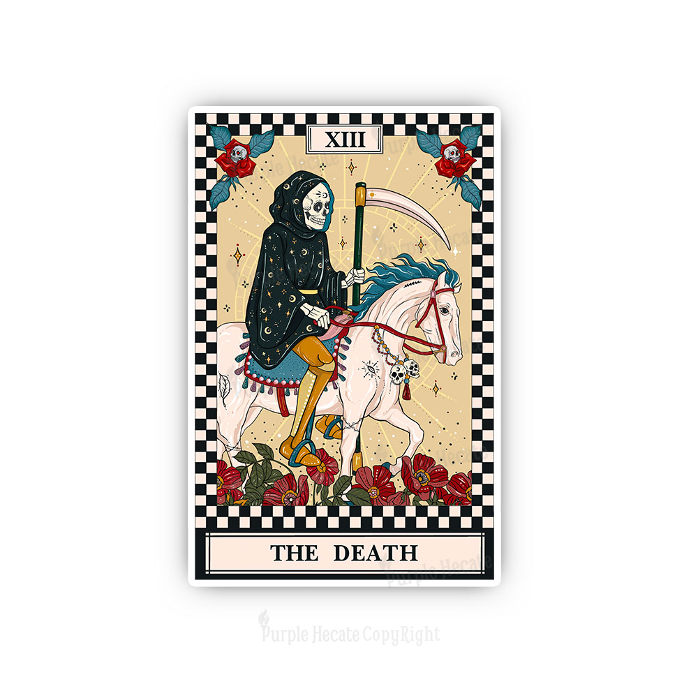 Purplehecate The Death Tarot Skeleton Sticker