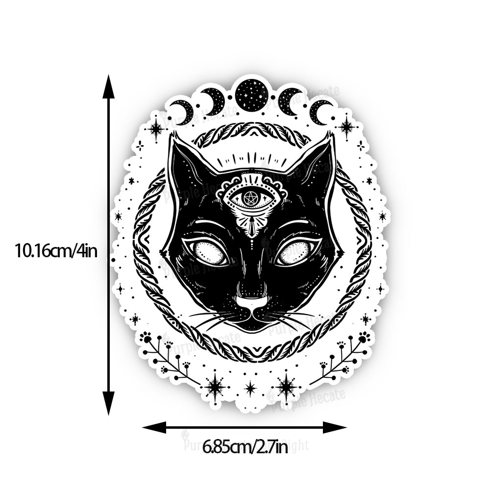 Purplehecate Third Eye Black Cat Sticker